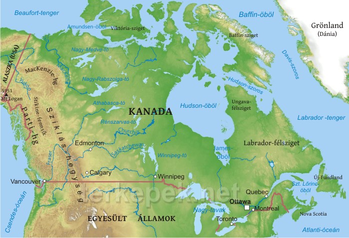 Kanada térkép